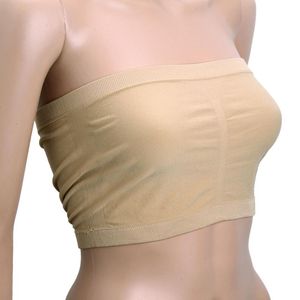 Bustiers & Corsets Women's Soft Seamless Strapless Top Breathable Bras Bandeau Boob Tube Cotton Natural Sexy Lady Black White TopsBustiers