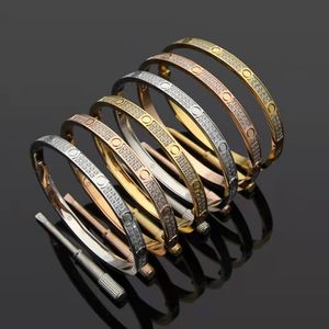 2023 новый роскошный хрустальный браслет-манжета модный шарм любовь двухрядный бриллиантовый браслет высококачественный дизайнерский браслет из нержавеющей стали