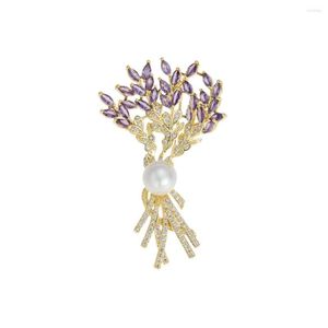 Brooches YYSUNNY Vintage Small Fragrant Wind Wheat Spike Bouquet Brooch Pin Women Versatile Corsage Jewelry Silk Scarf Buckle Accessories