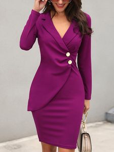 Vestidos casuais reformulam mulheres sexy Bodycon Wear para trabalho Office Ladies Ploth Festy Casual Cocktail Dress 230309