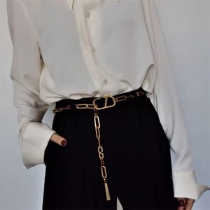 Belts Classic Metal Chain Belt Letter Belts Women Fashion Versatile Light Luxury Waist Chains Men Designer Belt 7CZS