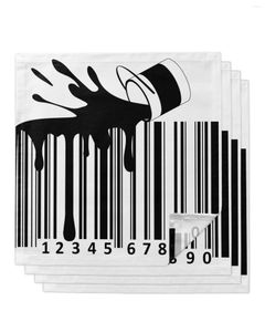 Tischserviette, Barcode-Muster, verschütteter Farbeimer, 4/6/8 Stück, Küche, 50 x 50 cm, Servietten, Serviergeschirr, Heimtextilien