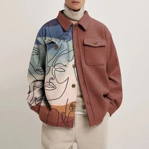 Herrjackor Autumn and Winter Fashion Casual Lapel Hoodless Jacket Male Slim Plaid Woolen Coat 230309