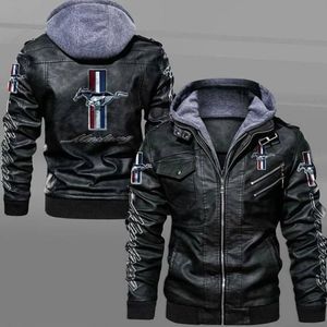 Men's Jackets Mustang Car Leather Winter Casual Motorcycle PU Jacket Biker Coats Brand Clothing EU Size 230309