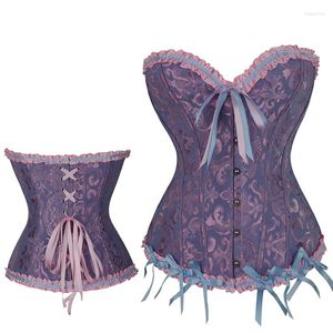 Kadın şekillendiricileri Seksi Kadınlar Steampunk Shapewear Ladies Boned Oversters Bustier Üst Bel Cincher Gotik Korset Vücut Şakacı Korsan