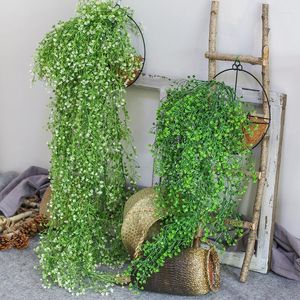 Decorative Flowers 85-120cm Long Artificial Vine For Wedding Birthday Party Wall Hanging String Home Garden Fence Decor Fake Plants Rattan