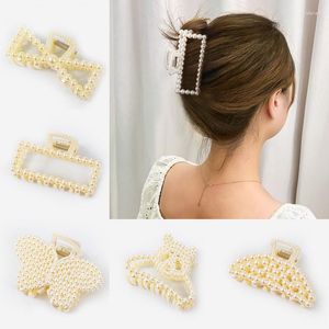 Klipsy do włosów Barrettes Pearl Hair Spin Acryl For Woman Duże rozmiar Barrette Crab Ladies Akcesoria Hair Barretteshair Tris22