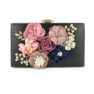 Hochwertige Blumen-Clutch-Tasche, handgefertigt, Hochzeit, Braut-Clutch, Geldbörse, Luxus-Handtaschen, Damen-Taschen, Designer-PU-Leder-Umhängetasche