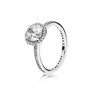 REAL 925 Sterling Silver Cz Diamond Ring med original Box Set Fit Pandora Style Wedding Ring Engagement Smycken för kvinnor Girls324Q