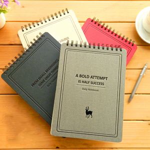 Anteckningar Sydkorea Stationery A5 COIL SPIRAL Simple Notepad Diary Book Shaft Turn Line Ring Retro Thicking Notebook School Supplies 230309