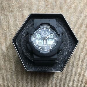 Цифровой спортивный Quartz Unisex 100 Watch Original Shock Watch Led World Time Auto Hand Поднимите легкие водонепроницаемые полные объекты GA Oak Series