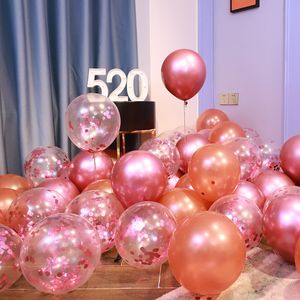 Andra evenemangsfest levererar 100 stycken metall ballonger rosa ballon födelsedagsfest leveranser bröllop dekoration baby shower helium bollar luft konfetti ballong 230309