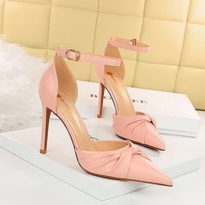 Chaussures habillées 2023 femmes douces 10 cm haut talon en cuir souple fête pompes Scarpins femme rose noir talons mariage Stiletto grande taille 43