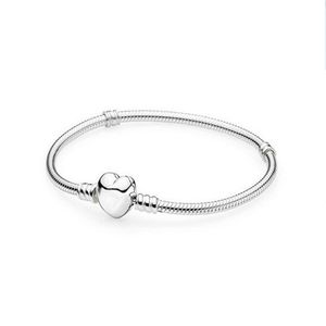 Bracciali placcati in argento a forma di cuore Bracciale con catena di base con braccialetto di perline fai-da-te Bracciale adatto per regalo di compleanno per bambini da donna
