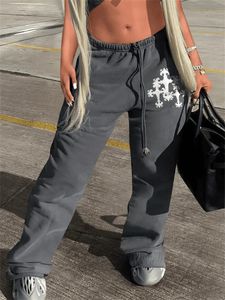 Женские брюки Capris Wesaynb одежда уличная одежда Y2K брюки для женщин с высокой талией мешковатые карманы.
