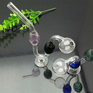 Hopahs Europe och Americaglass Pipe Bubbler Rökning Pipe Vatten Glas Bong Färg Dubbel Bubble Base Snake Pot