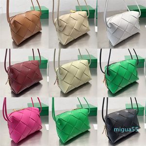 Designer Women Cassettes Weave Box Crossbody Bag Luxury Nappa Leather Hobo Shoulder Bags Lady Double Cross Body Straps Camera Handbags