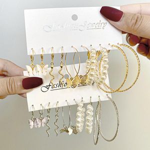 スタッドイヤリングガールズスタッド用バタフライヘビトラガスピアスゴールドジュエリーイヤーリングセットパックOORBELLEN ARETES BRINCOS BIJOUX FEMMESTUD