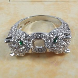Anello Panthere da donna designer per uomo con diamanti Occhiali smeraldo Placcato in oro 18 carati T0P qualità più alta qualità di lusso regali premium 011