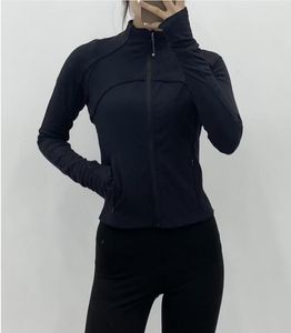 Lu-61 Women's Yoga Define Jacket Crop Scuba Hoodies Funnel Neck Top Sports Leisure Full Zip Gym Clothes Casual Running Fitness Coat Breathable design255ess