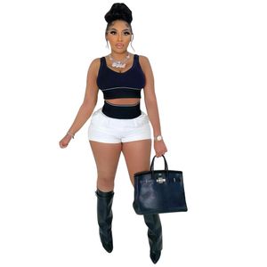 Ny ny designer Summer Outfits Women Tracksuits Two Piece Set Sexig ärmlös tank top och shorts matchande jogger kostymer outwork sportkläder grossistkläder 9446