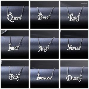 Pendant Necklaces Stainless Steel Name Words Letters For Women Trending Nonrust Colar Chains Clavicle Necklace Jewelry Gift