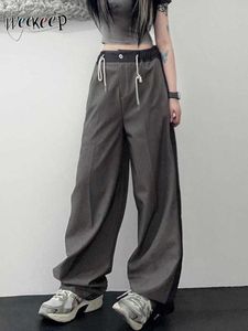 Женские брюки Capris weekeepe в корейском стиле серые грузовые брюки.