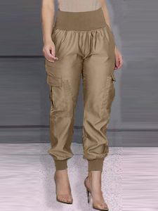 Women s Pants s ZANZEA Oversized Spring Trouser Casual Solid Long Vintage Fashion Pencil Waist Work Office Pantalon Turnip 230309