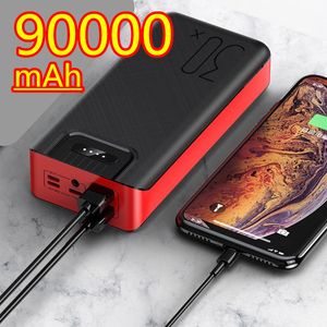 Power Bank 50000MAH Typ C Micro USB C Bank Power Bank Wyświetlacz Przenośna zewnętrzna ładowarka do iPhone'a 12Pro Xiaomi Huawei