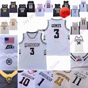 Providence Friars Basketballtrikot NCAA College Alpha Diallo Maliek White Pipkins Holt Reeves Kalif Young Lenny Wilkens Otis Thorpe Gomes