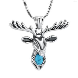Chains Deer Style Stainless Steel Cremation Urn Ashes Cylinder Vial Pendant Necklace Charm Memorial Jewelry