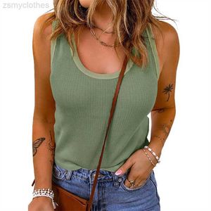 Women's T-Shirt Summer Waffle Fabric U-neck Sleeveless Top Women Fashion Casual Solid Color Vest Slim Cotton T-Shirt Female Versatile Basic Tees