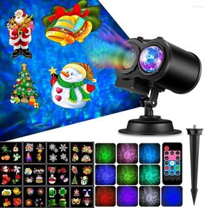 قم بتعيين UK Plug Christmas Light Projector Rotating IP44 Haterproof Lamp مع بطاقات قابلة للتبديل للفناء