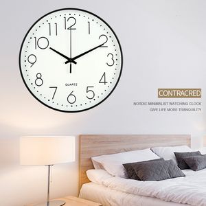 Wall Clocks 8/12inch Nordic Wall Clock Dinning Restaurant Cafe Decorative Wall Clock Clear Face Silent Living Room Decoration Wall Decor 230310