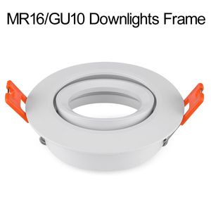 Belysningstillbehör nedljus infälld spotlight Metal Square Light Frame Fixture Holder Justerbar utskärning 70mm LED -halogener GU10 MR16 CRESTECH168