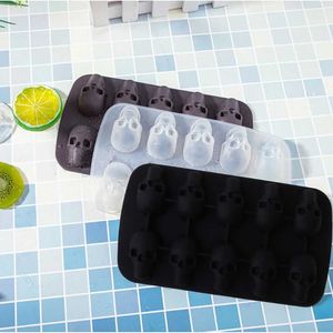 Glassverktyg 10 Cavity Ice Cube Maker 3D Skull Shape Silicone Chocolate Mold Diy Whisky Wine Cocktail Bar Party Kitchen AU21 21 Dropship Z0308