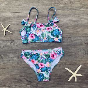 One-Pieces 2~8 Years Kids Girls Bikini New Summer Girls Kids Swimwear Swimsuit Print Children Bikinis Biquini Infantil Bathing Suit