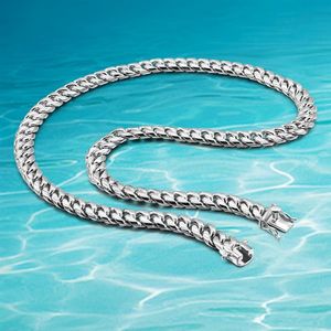 Fashion 10MM Men's Necklace Sterling Silver 925 Jewelry Cuban Link Chain Handsome Cool Male Necklace Gift X0509250A