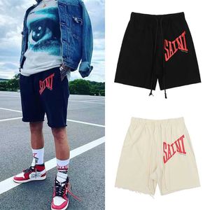 Men's Shorts American fashion brand Saint Michael simple printed cotton terry casual loose shorts for young men and women