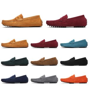 Herren Damen Freizeitschuhe Leder weiche Sohle schwarz weiß rot orange blau braun bequemer Outdoor-Sneaker 006