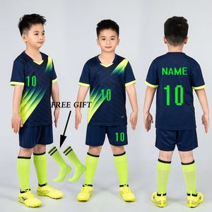 Running Sets Boys Football Jersey Tracksuit Child Soccer Sports Uniforms Kids Play Ball Sportswear Kits Vest Children's Football Suit Socks 1 230309