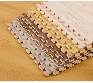 Teppiche 16 Stück 30 x 30 x 1 cm Holzimitationsmatte EVA-Schaum Puzzlematten Babyboden rutschfest für Kinder Ungiftige Krabbelspielteppiche