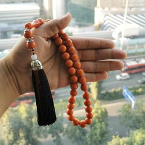 Strand Tasbih Orange harts Muslimska armband 33 Paryer pärlor Arabiska rosenskgåvor Misbaha Turkiska smycken Saudiarabia modetillbehör