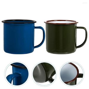 Muggar mugg emalj kopp kaffekamping koppar te vatten dricka tenn vintage enamelwaremetal camp espresso juice campfire retro