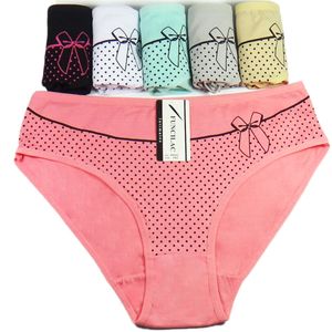 Kadın Külotu Funcilac Kadın Pamuk Kılavuzu Seksi Baskı Bayanlar Panties Büyük Boyut Orta Boyu Kadın iç çamaşırı pamuk kasık 2xl 3xl 4xl 6 pcsset 230310