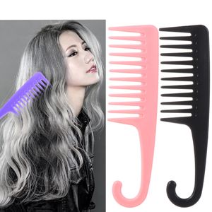 1 PCHair Brushes Large Wide Tooth Combs of Hook Handle Detangling Reduce Hair Loss Comb Pro Hairdress Salon Styling Tools