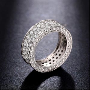 anello Anello da dito con diamante pieno Anelli per fedi nuziali in argento sterling 925 per donna Uomo Promessa regalo di gioielli di fidanzamento