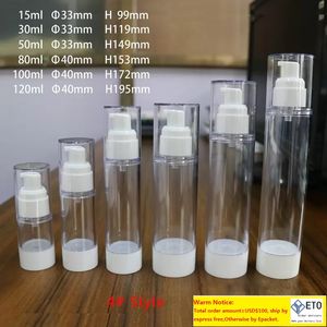 Empty Plastic Cosmetic Bottle Refillable Portable Mini Travel Perfume Bottle Airless Pump Vacuum Liquid Bottles