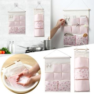 Storage Bags Fabric Wall Hanging Bag Compartment Door Rear Pocket For Living Room Bedroom Student Dorm Home ContainersStorage