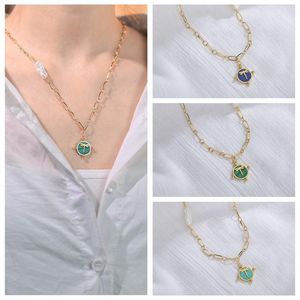 Anhänger Halsketten Aide Perlenkette für Frauen 14 Karat Gold Smaragd Libelle Jahrestagsgeschenke 2023 Trend Collares Para Mujer